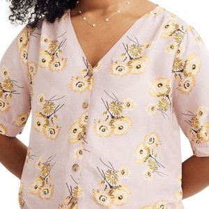 Madewell Plaza Dutch Dandelions Button Front Top